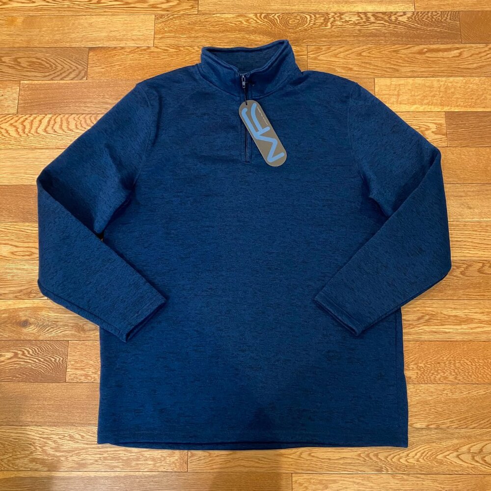 Mack Russo Pullover Quarter Zip Blue Long Sleeve Sweatshirt NWT 2XL XXL READ